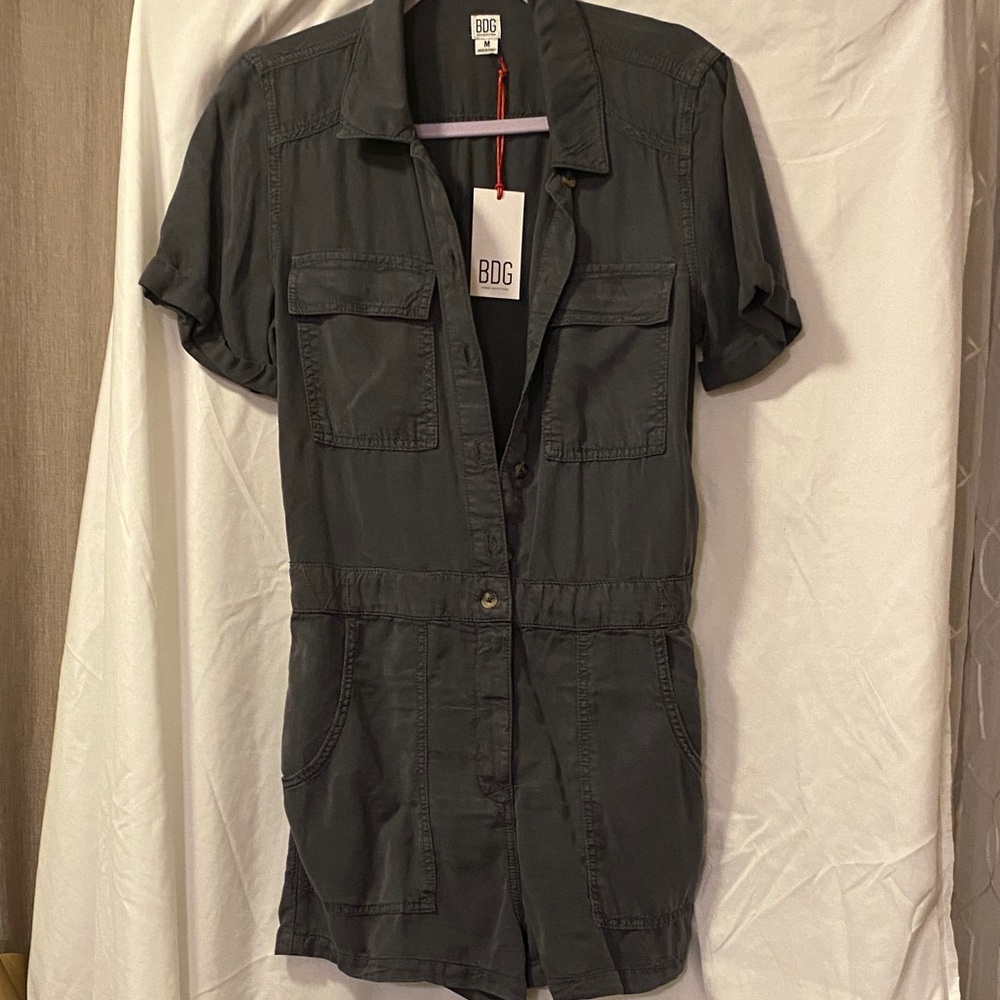 BDG Charcoal Utility Romper